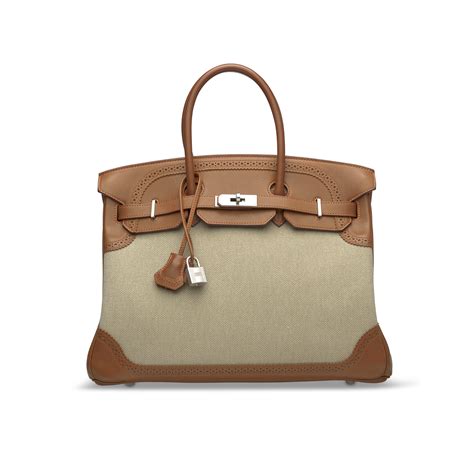 HERMES Toile Barenia Birkin 35 Fauve 